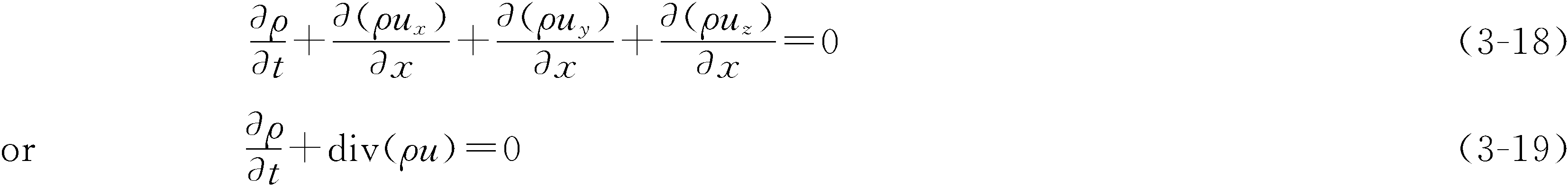 3.4.1 Continuity equation for fluid motion